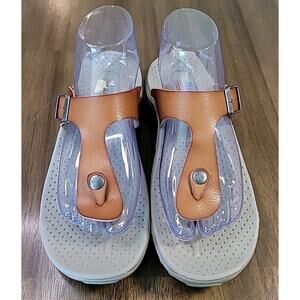 Skechers T-Strap Outdoor Sandals Brown Women’s Size 8 Adjustable GUC